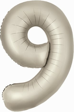 Цифра 9 бежевая
