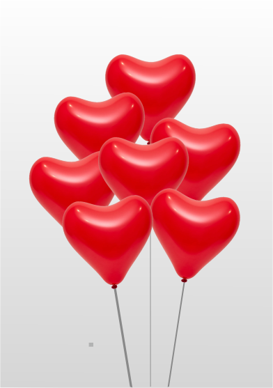 Фонтан 7 красных латексных сердец Фонтан 7 красных латексных сердец