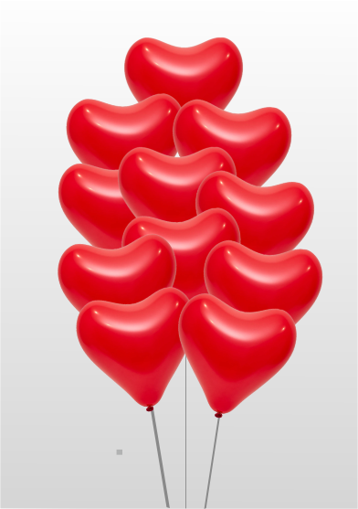 Фонтан 11 красных латексных сердец Фонтан 11 красных латексных сердец