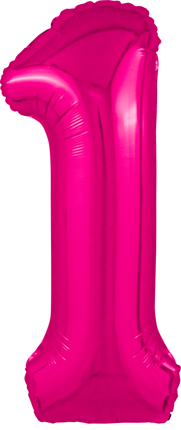 Цифра 1 фуксия